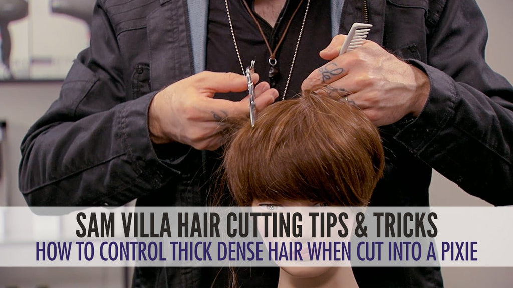 How to Use Thinning Shears on a Pixie Cut for Thick Hair - Sam Villa