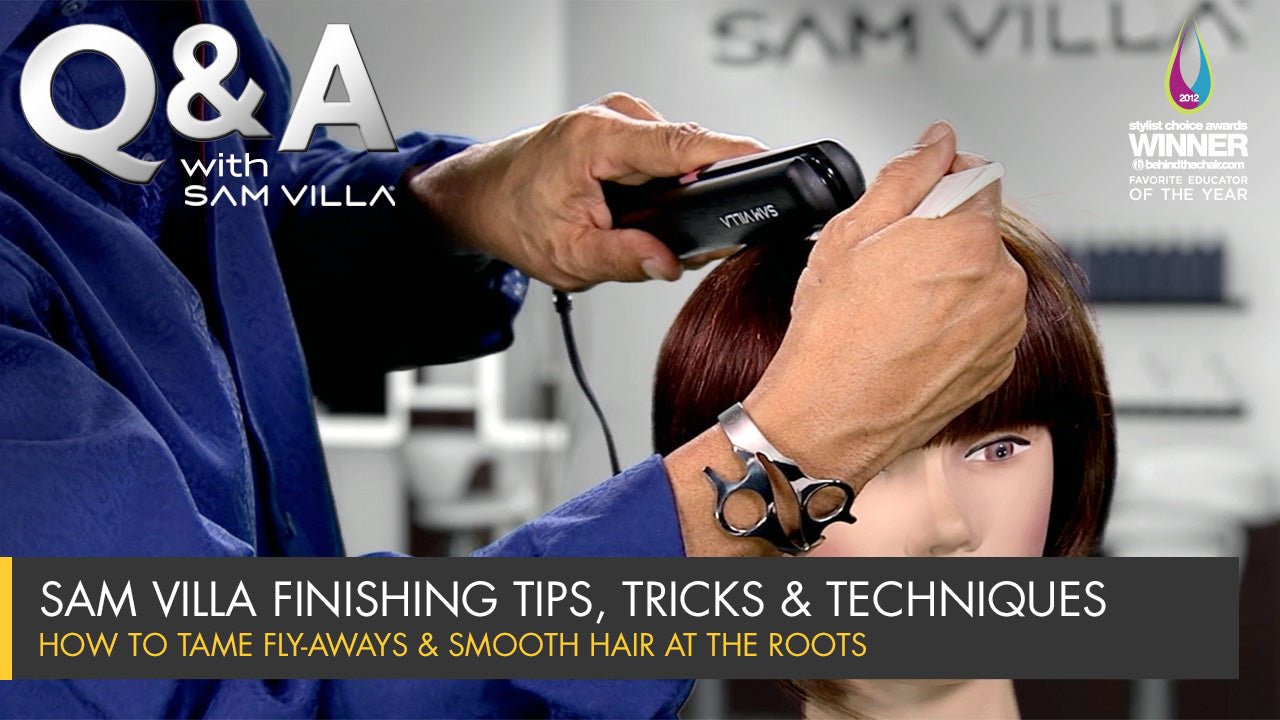 How To Tame Fly-Aways + Flat Iron Trick For Smoothing Hair At The Roots - Sam Villa Pro