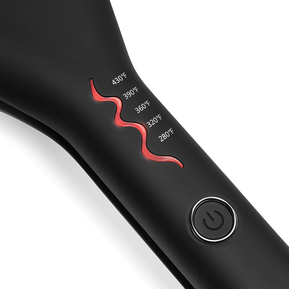 Sam Villa Pro Results Single-Waver Iron with deep ceramic-infused barrel, designed for fast, effortless styling and long-lasting, defined waves on all hair types, featuring adjustable heat settings and ergonomic handle for professional results.