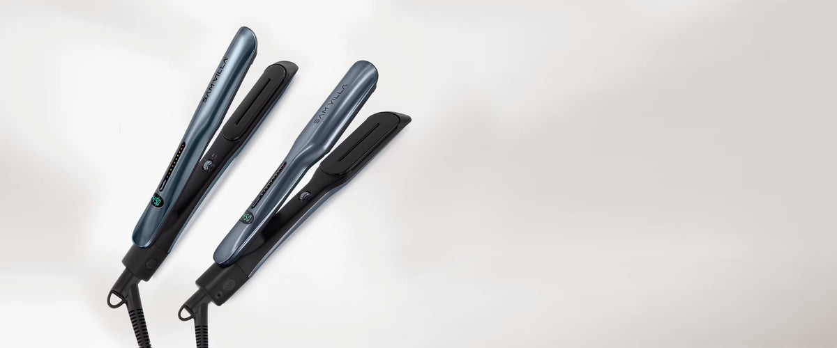 The Styling Set: wide flat iron hair straightener and digital flat iron hair straightener