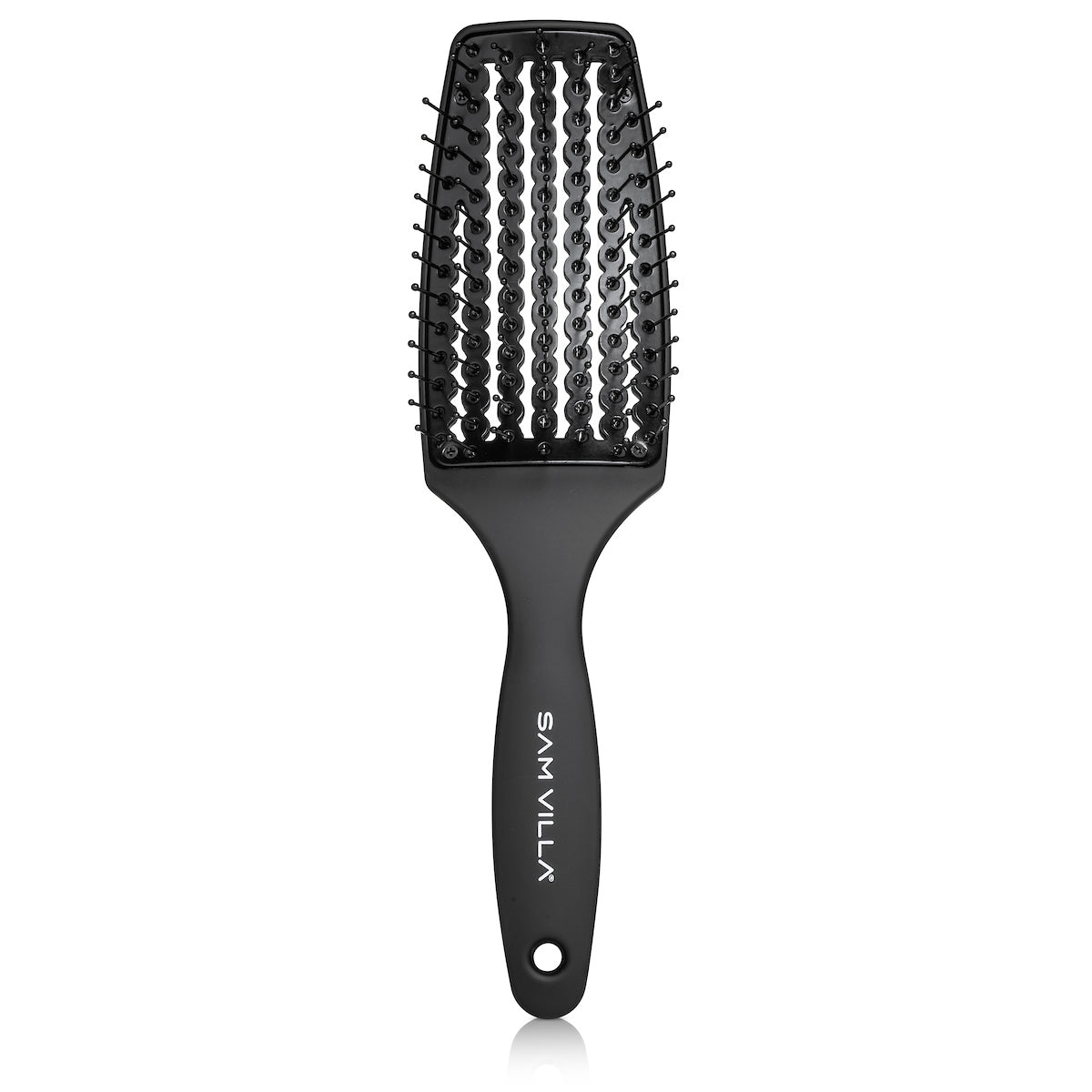 Sam Villa Thermal Ionic Pro Vent Brush, professional vented brush with ceramic thermal core for even heat distribution, heat-resistant ionic nylon bristles for fast drying, detangling, smoothing, and anti-frizz results, reduces static and drying time, perfect for salon-quality blowouts and sleek polished hair