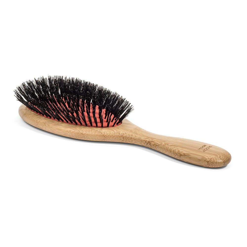 Sam Villa Artist Series Finishing Brush, professional finishing brush with 100% premium boar bristles for maximum softness, smoothing, and beautiful shine, short handle for precision control, perfect for polished ponytails, sleek upstyles, and adding smooth details to all hair textures, salon-quality hair styling tool