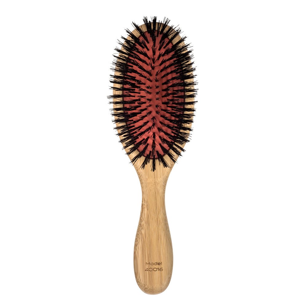 Sam Villa Artist Series Finishing Brush, professional finishing brush with 100% premium boar bristles for maximum softness, smoothing, and beautiful shine, short handle for precision control, perfect for polished ponytails, sleek upstyles, and adding smooth details to all hair textures, salon-quality hair styling tool