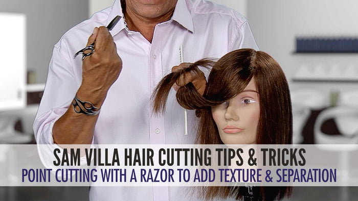 How To Point Cut With A Razor To Add Texture and Separation | Sam Villa
