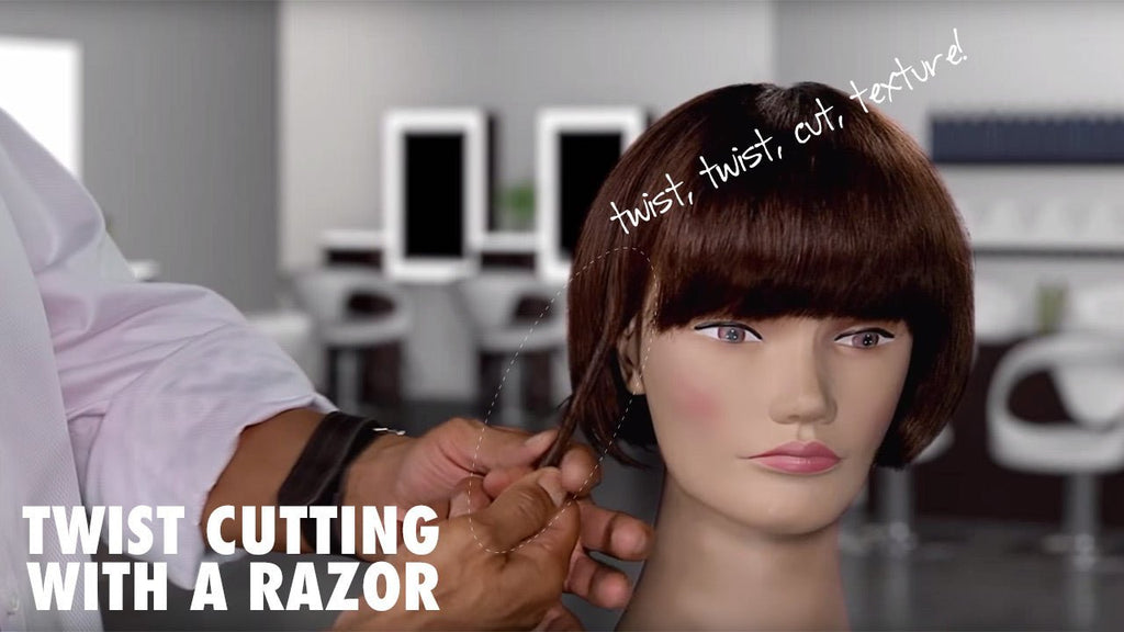 Twist Cutting with a Razor to Add Texture to Hair | Sam Villa