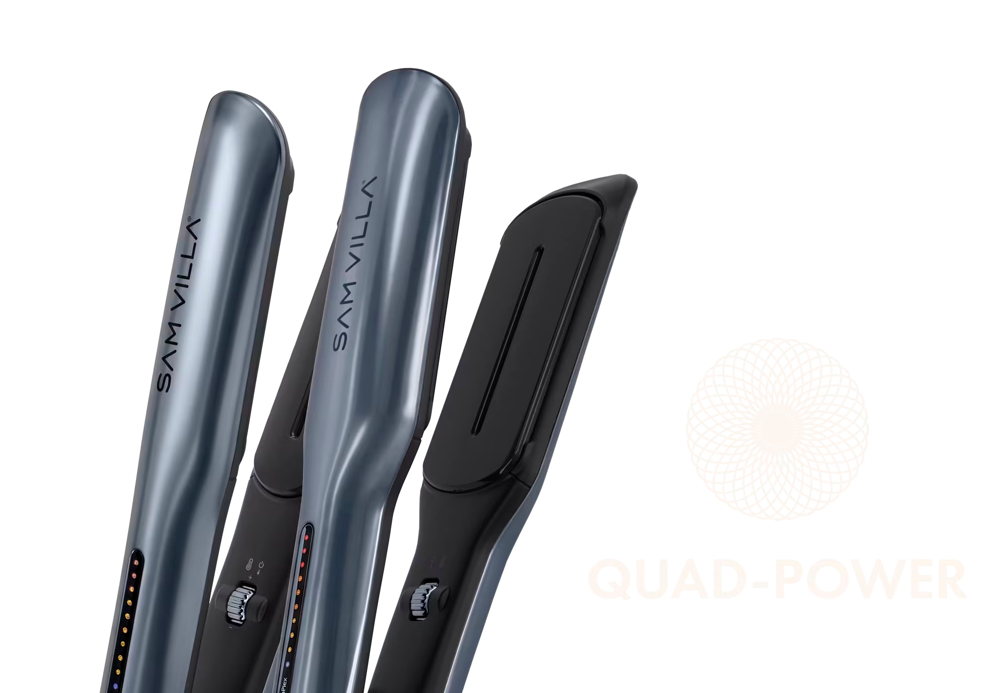 SessionONE digital flat iron and SessionONE wide flat iron with QUAD-POWER technology