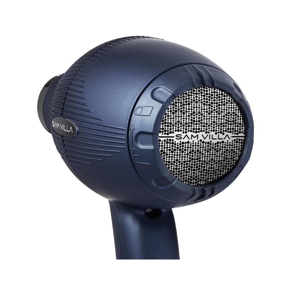 Sam ViIla Light Ionic Blow Dryer in Midnight Blue.