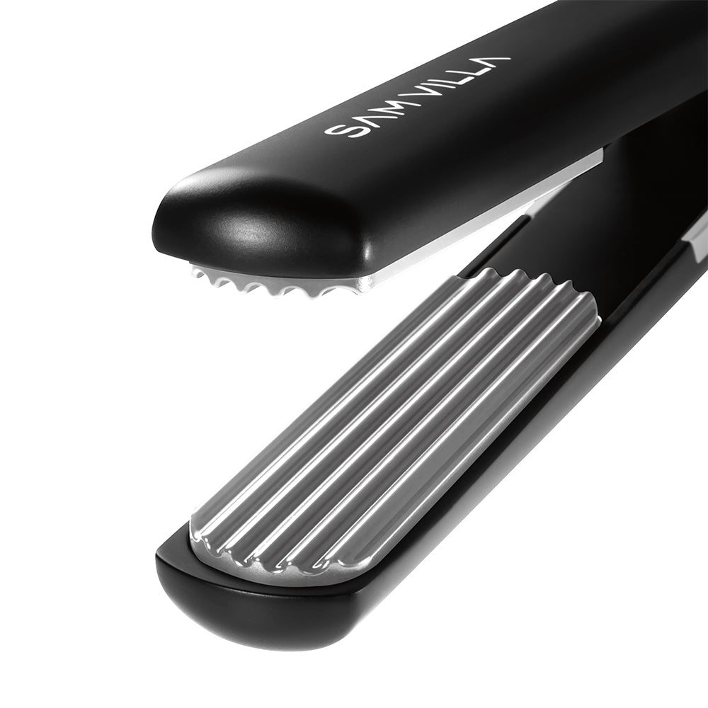 Sam Villa TEXTUR Professional Texturizing Iron, micro crimper for hair volume, professional hair styling tool for texture, body, and lift, best for fine hair, updos, braids, wedding hairstyles, adds 3x more volume, ergonomic handle, titanium plates, adjustable heat settings