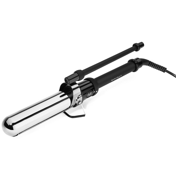 Sam Villa Artist Series 2-in-1 Marcel Iron and Wand 1.5 inch, professional curling iron for voluminous waves and shiny polished curls, convertible marcel handle and wand, extra-long barrel, best for long hair, natural movement, salon-quality styling tool, adjustable heat, smooth results