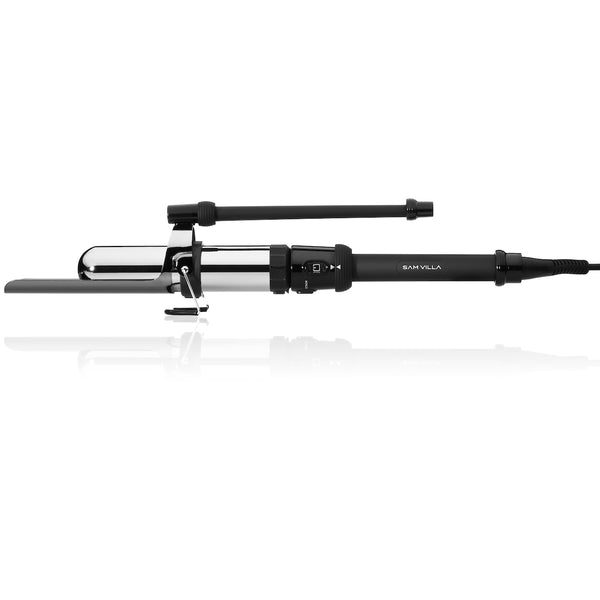 Sam Villa Artist Series 2-in-1 Marcel Iron and Wand 1.5 inch, professional curling iron for voluminous waves and shiny polished curls, convertible marcel handle and wand, extra-long barrel, best for long hair, natural movement, salon-quality styling tool, adjustable heat, smooth results