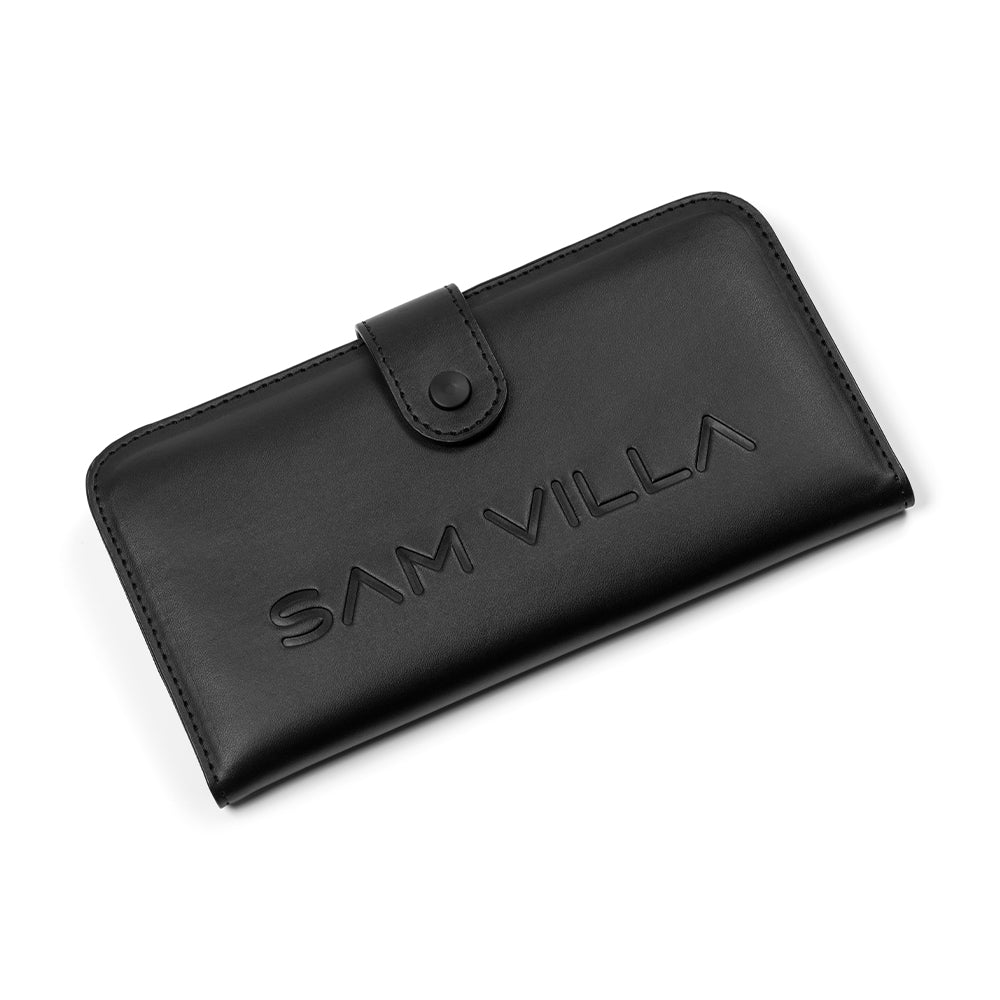 Sam Villa Artist Series 4 Piece Comb Barbering Set with Case, professional barber comb set includes handle comb and detail comb with ultra-slim design for precision shear over comb, close tapering, and fine detailing, durable construction, convenient carrying case for organization and travel, essential hair cutting tools for barbers and stylists