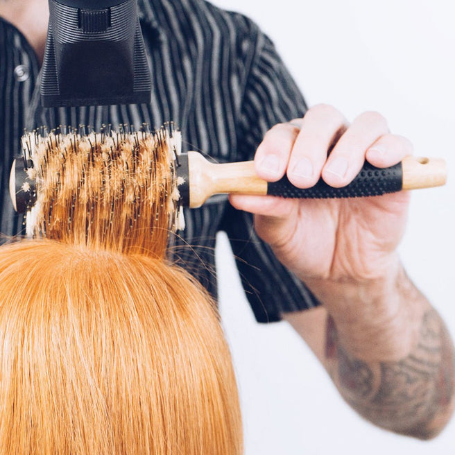 Sam Villa Artist Series Spiral Thermal Brush Set, professional round brush set with extra-long nylon and natural boar bristles for maximum lift, volume, and shine, thermal core for superior heat retention and curl hold, bamboo handle with comfort grip, includes small, medium, and large brushes for versatile blowouts and polished styles, salon-quality hair styling tools