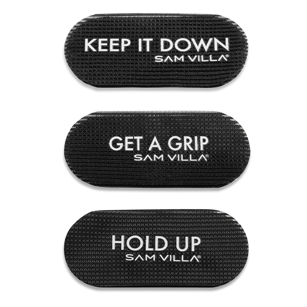 Sam Villa Hair Grips 3 Pack, professional no-crease velcro hair grips for fast and effective sectioning, secure control for all hair textures and lengths, ideal for highlighting, cutting, and styling, reusable and easy to sanitize, essential salon tool for stylists