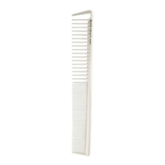 Sam Villa Signature Series Short Cutting Comb, professional heat-resistant silicone and graphite comb, seamless design for ultra-smooth glide, perfect for scissor over comb, precision detail cutting, smooth fringes and finishes, snag-free styling tool for all hair types, ergonomic and durable salon comb