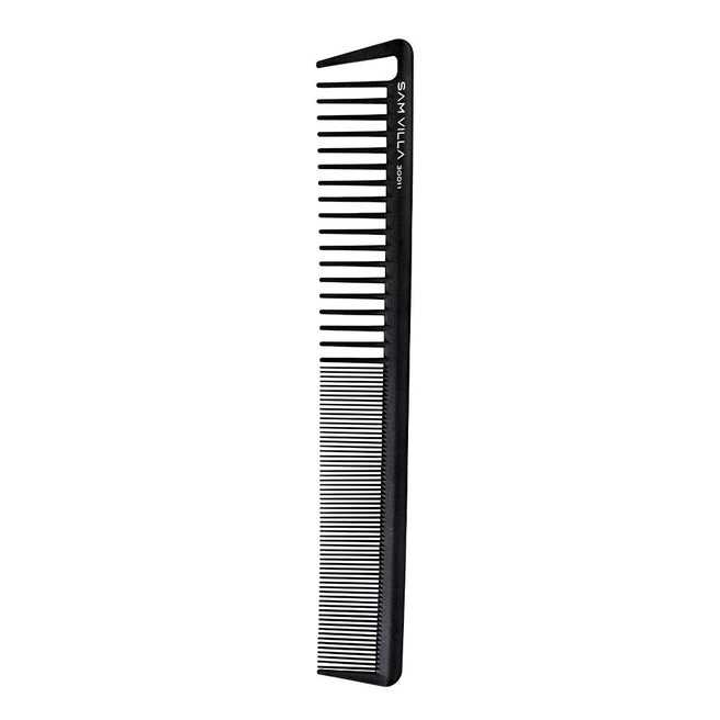 Sam Villa Signature Series Short Cutting Comb, professional heat-resistant silicone and graphite comb, seamless design for ultra-smooth glide, perfect for scissor over comb, precision detail cutting, smooth fringes and finishes, snag-free styling tool for all hair types, ergonomic and durable salon comb